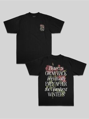 GROWTH EVENTUALLY BLACK TEE NWOT